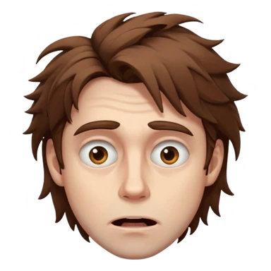 man with wild weird expression and messy hair sticker