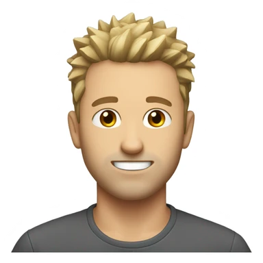 Average white guy with short spikey hair and stubble  sticker