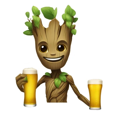 groot tomando cerveza sticker