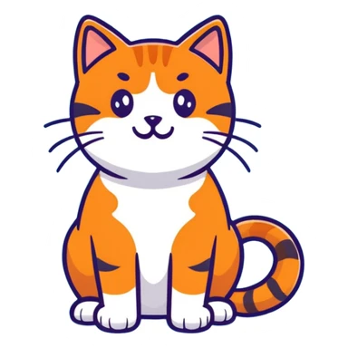playful orange tabby cat sticker