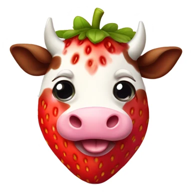 cute strawberry cow sticker