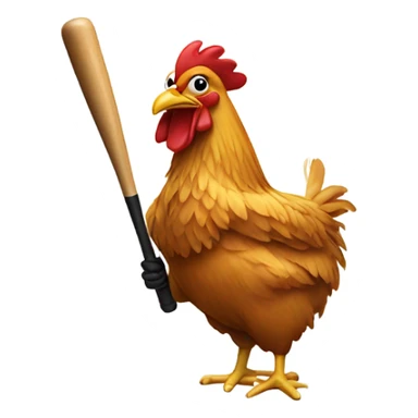 Chicken with a baseball bat sticker