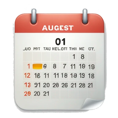 Calendar with August 11 date sticker