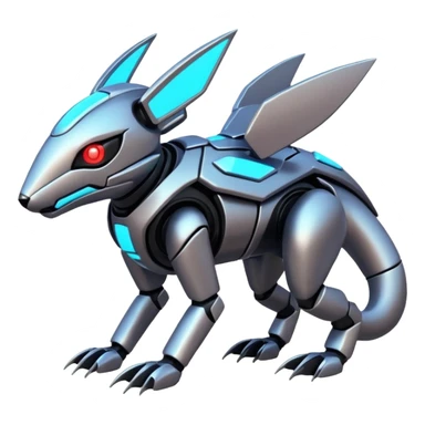  exotic modern cyber-Protogen-Fakémon-Pokémon-Vernid-creature sticker