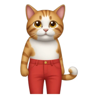 cat in red pants sticker