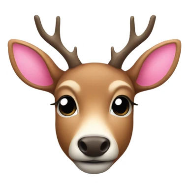 Deer with pink heart nose sticker