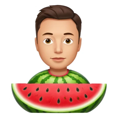 Elon musk in watermelon body sticker