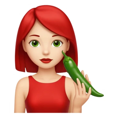 Girl with green chili sticker