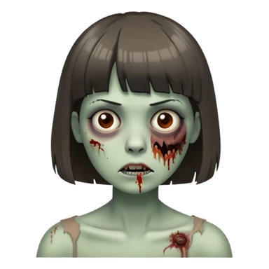 zombie short hair w bang w mole in upper lips left side sticker