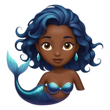 black mermaid with dark skin sticker