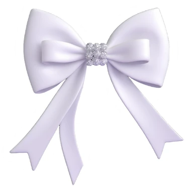 white bow with a knot and sparkles sticker
