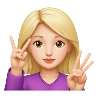 girl with peace sign sticker