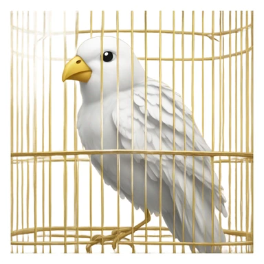 White bird in a golden cage sticker
