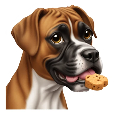 Boxer dog eating a treat  sticker