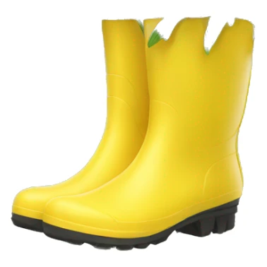 Bouquet of white chamomile flowers in yellow rain boots sticker