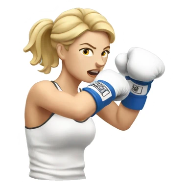 White woman boxer throwing a punch sticker