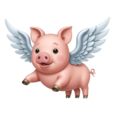Pig flying sticker