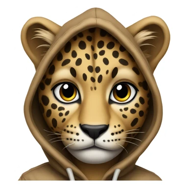 Leopard wearing hoodie sticker
