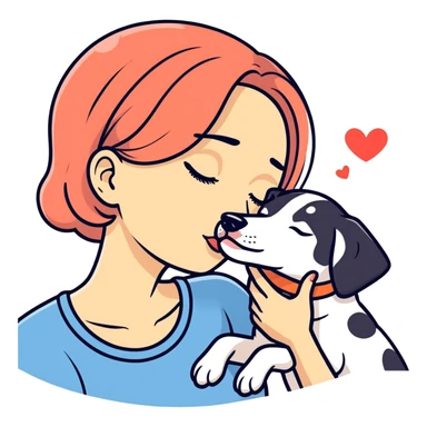 Kiss your dog on the lips sticker