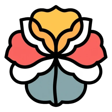 symmetrical flower with balanced petals sticker