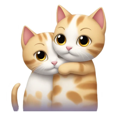 cute cat cuddles with another cat sticker