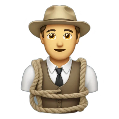 Man with rope sticker