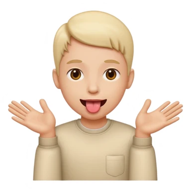 Tongue out with hands on the side sticker