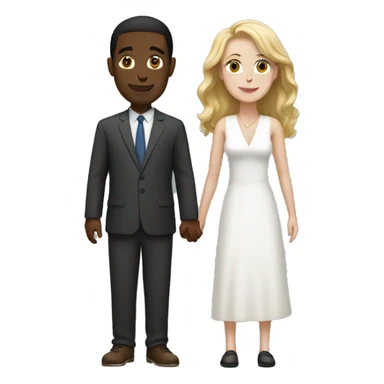 Street couple of a white man and a white woman sticker