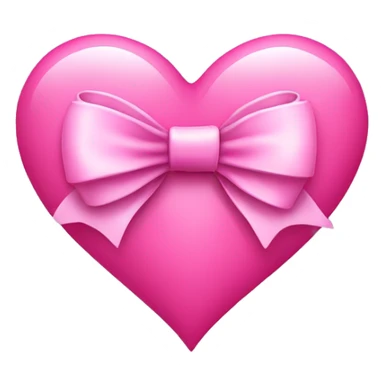 Pink heart with pink bow in the middle  sticker