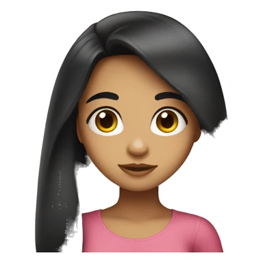 Cute hispanic girl with big eyes and long black hair sticker