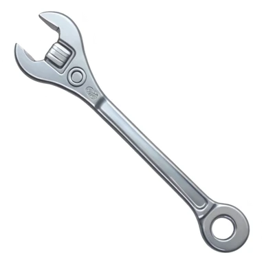 Adjustable wrench, emoji style, with professional lighting, no face on objects, white background sticker