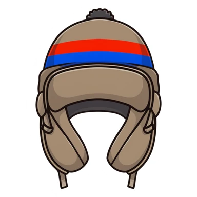 Russian ushanka hat with flag of Russia, warm winter hat with ear flaps sticker