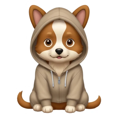 Dog wearing hodie sticker