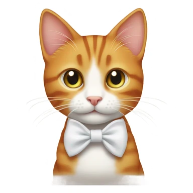 innocent eyed ginger tabby cat with a white bow  sticker