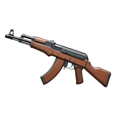 AK-47 gun, compact and iconic, clear silhouette sticker