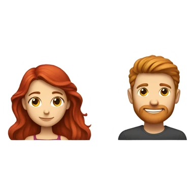 Brown haired girl hugging red head guy sticker