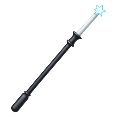 magic wand,simple cylindrical, black in the middle,both ends are white,No sharp corners,No decorative elements sticker