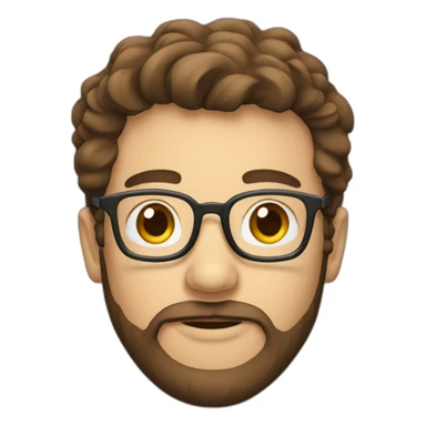 Chemist with glasses, brown hair and beard sticker