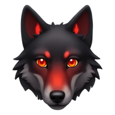 Red black wolf, red glowing eyes sticker