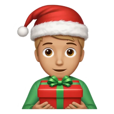male Person holding a gift very hard sticker