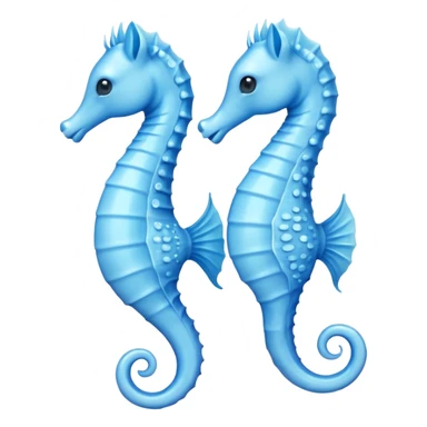 two pale blue seahorses sticker