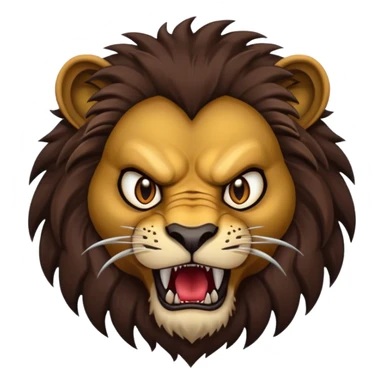 evil lion with sharp fangs sticker