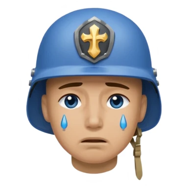 soldier crying blue tears sticker