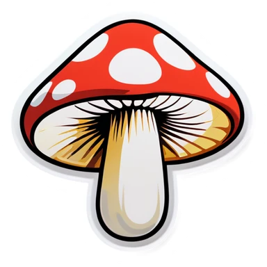 Pop art mushroom sticker