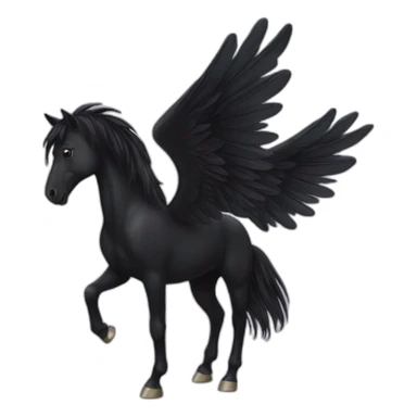 Black horse with wings sticker