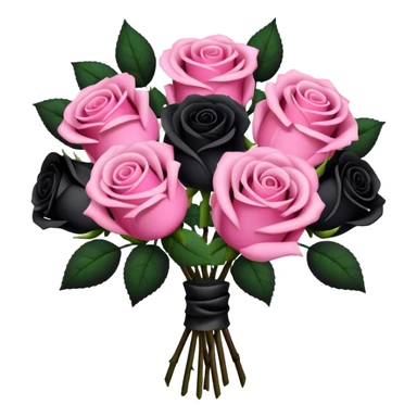  bouquet with black and pink rose sticker