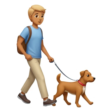 Person walking a dog sticker