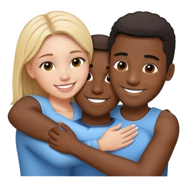 Black guy hugging white girls sticker