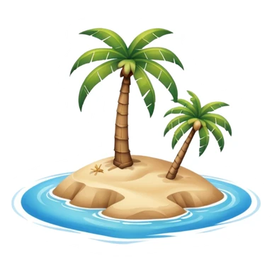 emoji of desert island in the middle of the sea sticker