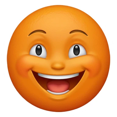 Orange laughing face  sticker